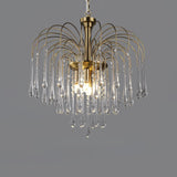 Elegant Crystal Glass Gasolier Chandelier in Brass Finish for Dining Room Lighting