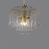 Elegant Crystal Glass Gasolier Chandelier in Brass Finish for Dining Room Lighting