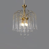 Elegant Crystal Glass Gasolier Chandelier in Brass Finish for Dining Room Lighting