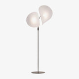 Manta Contemporary Free Standing Floor Lamp with Dual Fabric Shades and Swivel Joints