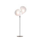 Manta Contemporary Free Standing Floor Lamp with Dual Fabric Shades and Swivel Joints