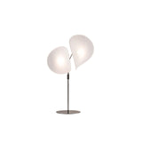Manta Contemporary Free Standing Floor Lamp with Dual Fabric Shades and Swivel Joints