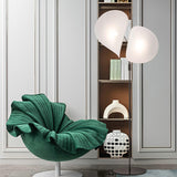 Manta Contemporary Free Standing Floor Lamp with Dual Fabric Shades and Swivel Joints