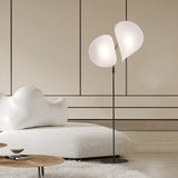 Manta Contemporary Free Standing Floor Lamp with Dual Fabric Shades and Swivel Joints
