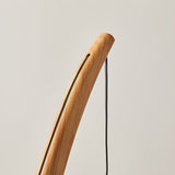 Mantis Wood Sculptural Floor Lamp with Silk Shade for Modern Ambient Living Room Lighting