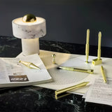 Modern Marble Aura LED Table Lamp for Nightstand and Living Room Ambient Lighting
