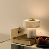 Modern Marble Aura LED Table Lamp for Nightstand and Living Room Ambient Lighting