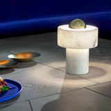Modern Marble Aura LED Table Lamp for Nightstand and Living Room Ambient Lighting