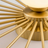 Modern Brass Gold Flush Mount Ceiling Light with Frosted Glass Globe Shade