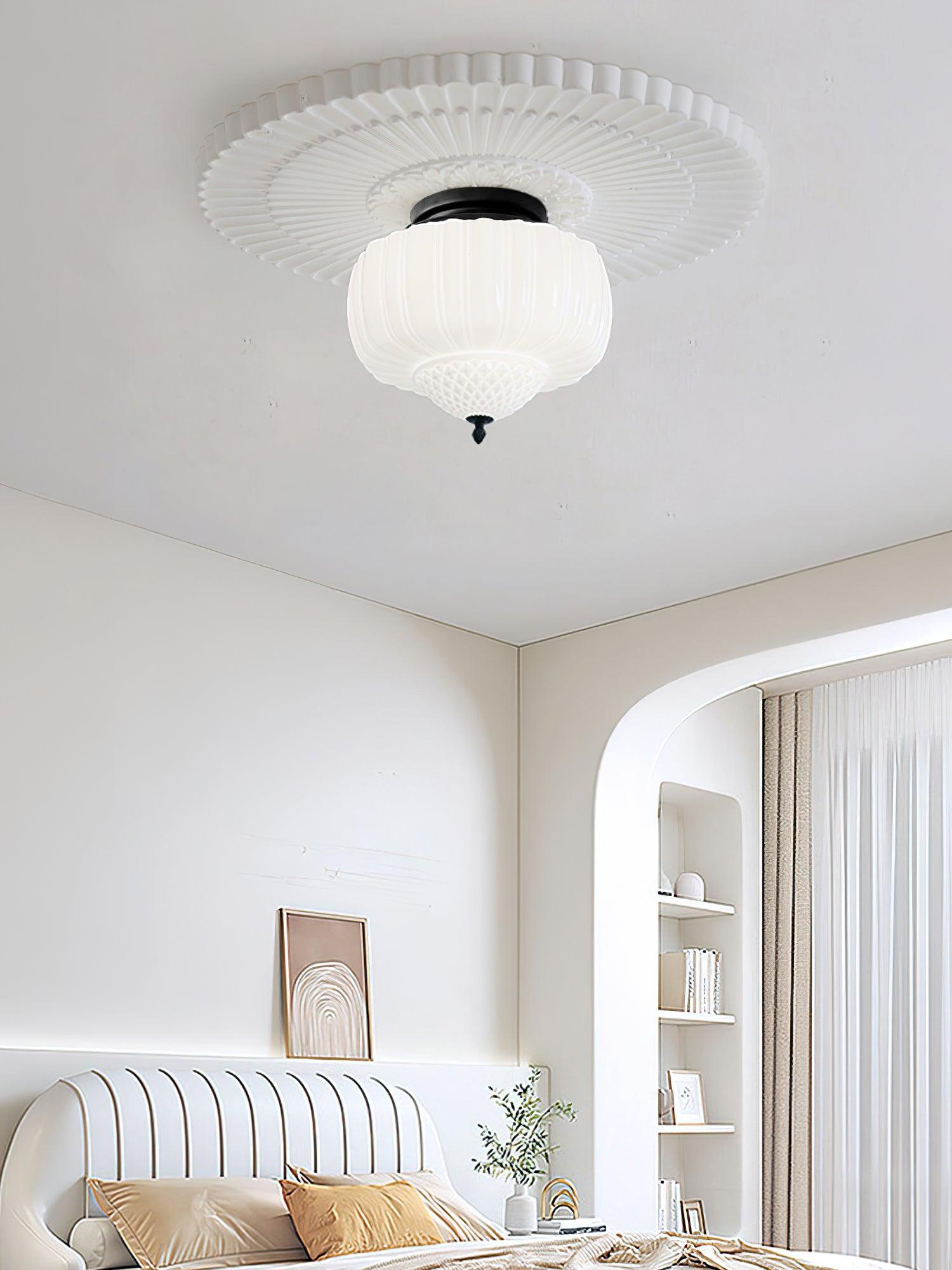 Marlo Contemporary Metal and Glass Flush Mount Ceiling Light for Modern Interiors