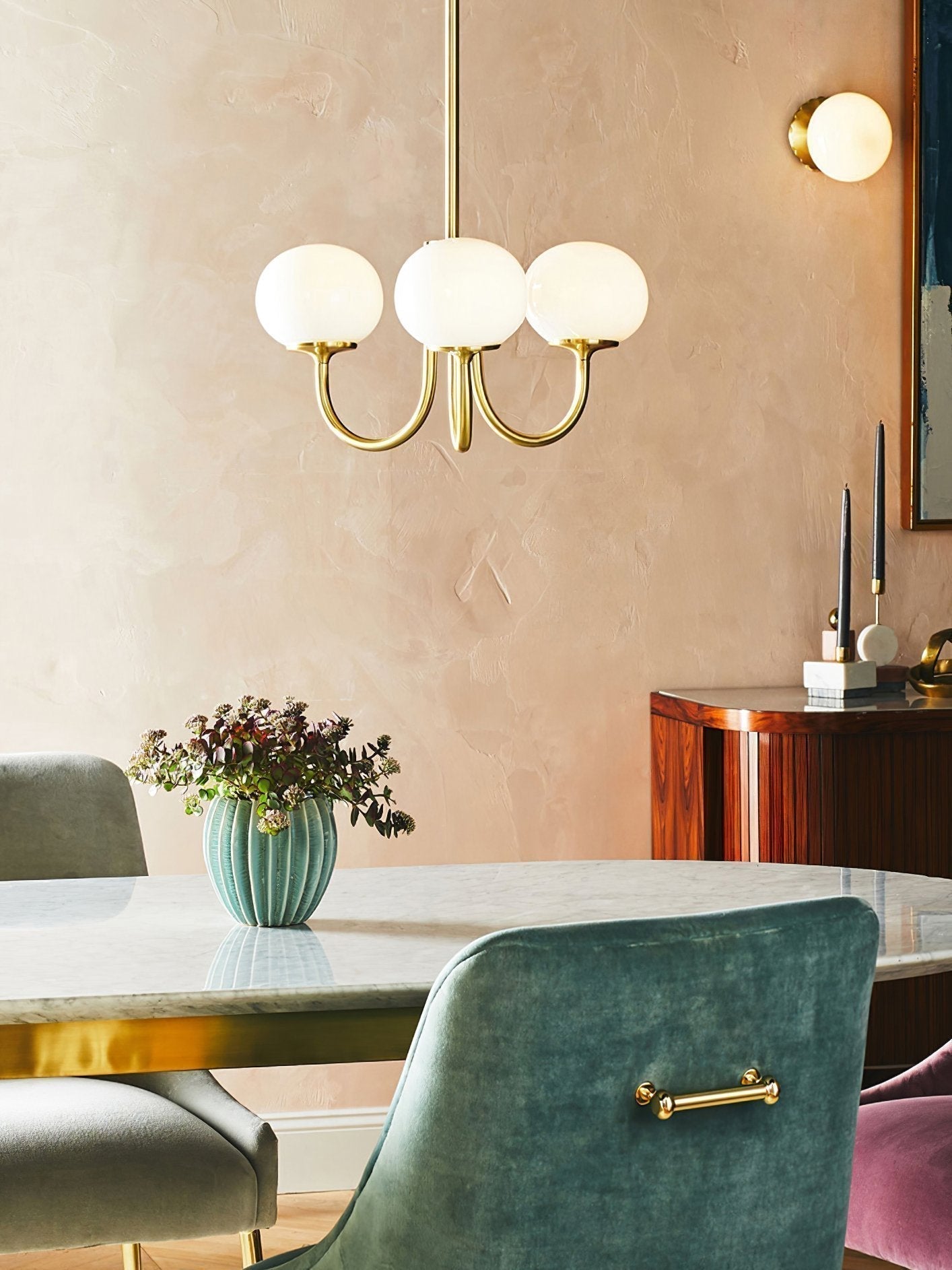 modern-marshmallow-pink-glass-pendant-light-gold-finish-ceiling-chandelier-lighting