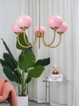 modern-marshmallow-pink-glass-pendant-light-gold-finish-ceiling-chandelier-lighting