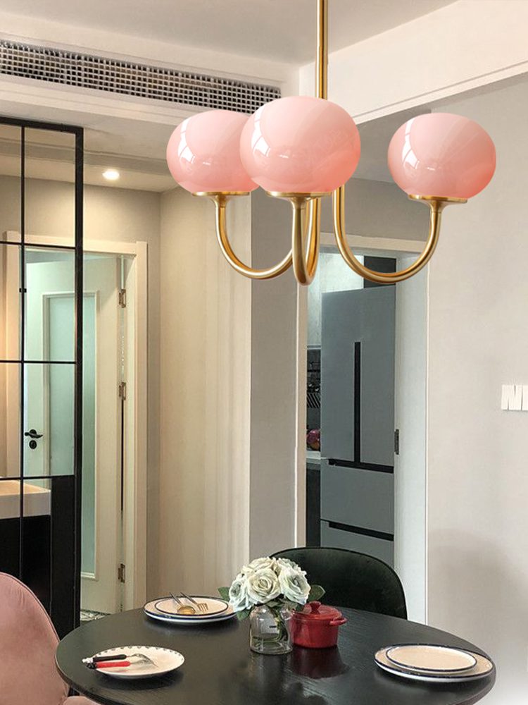 modern-marshmallow-pink-glass-pendant-light-gold-finish-ceiling-chandelier-lighting
