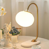 Elegant Geometric Table Lamp with Pink Glass Shade and Marble Base Gold Finish