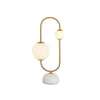 Martha Modern Gold Task Lamp with Double Glass Shades and White Marble Base