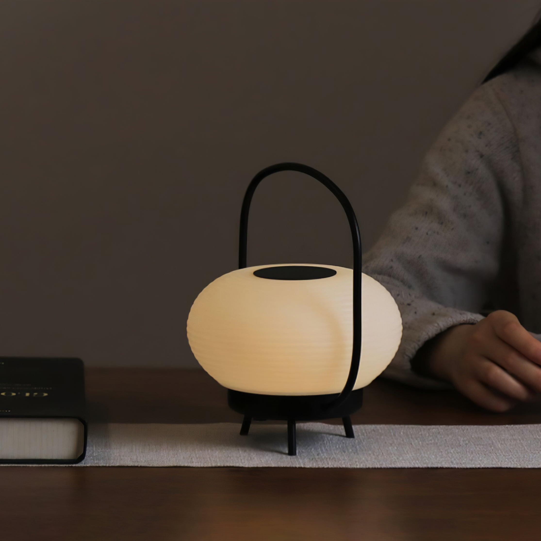 Portable LED Table Lamp with Built in Battery Cordless Retro Accent Lighting for Indoors