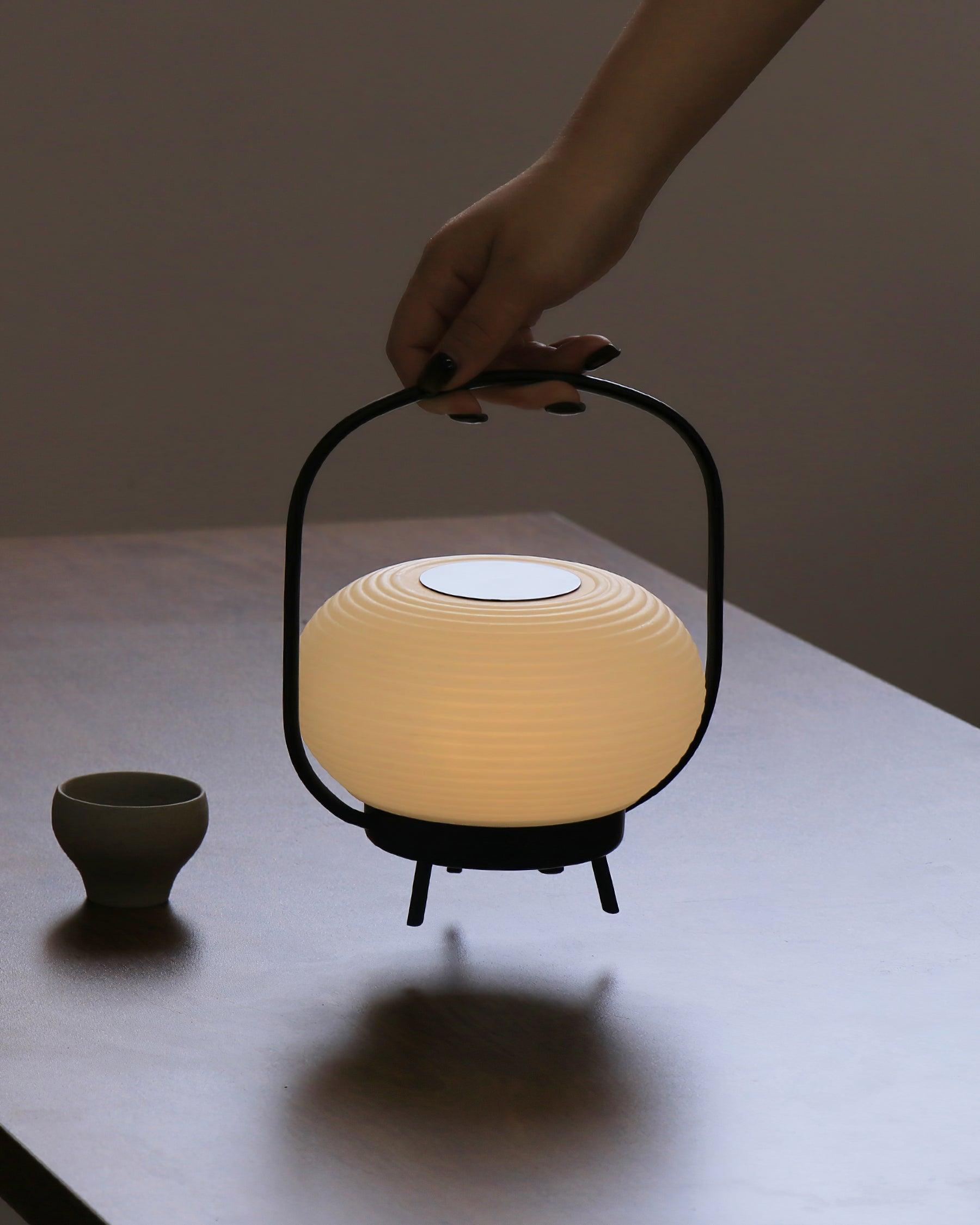Portable LED Table Lamp with Built in Battery Cordless Retro Accent Lighting for Indoors