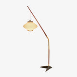 Matsusu Modern Wood and Brass Standing Floor Lamp with Ash Wood Finishes