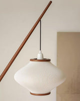 Matsusu Modern Wood and Brass Standing Floor Lamp with Ash Wood Finishes
