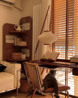 Matsusu Modern Wood and Brass Standing Floor Lamp with Ash Wood Finishes