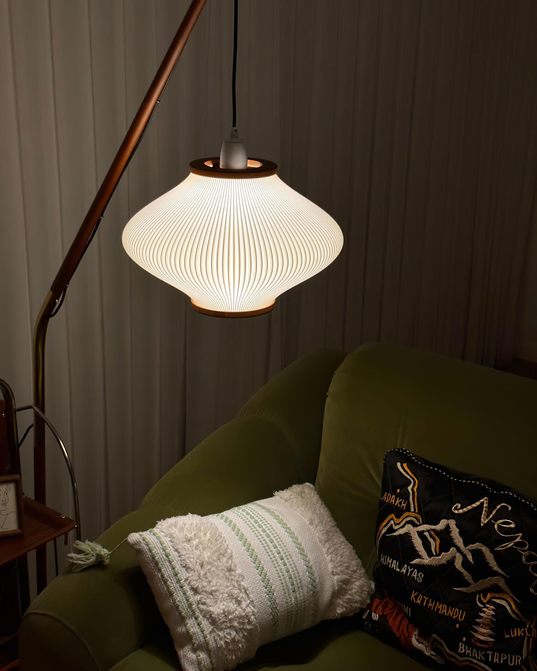 Matsusu Modern Wood and Brass Standing Floor Lamp with Ash Wood Finishes