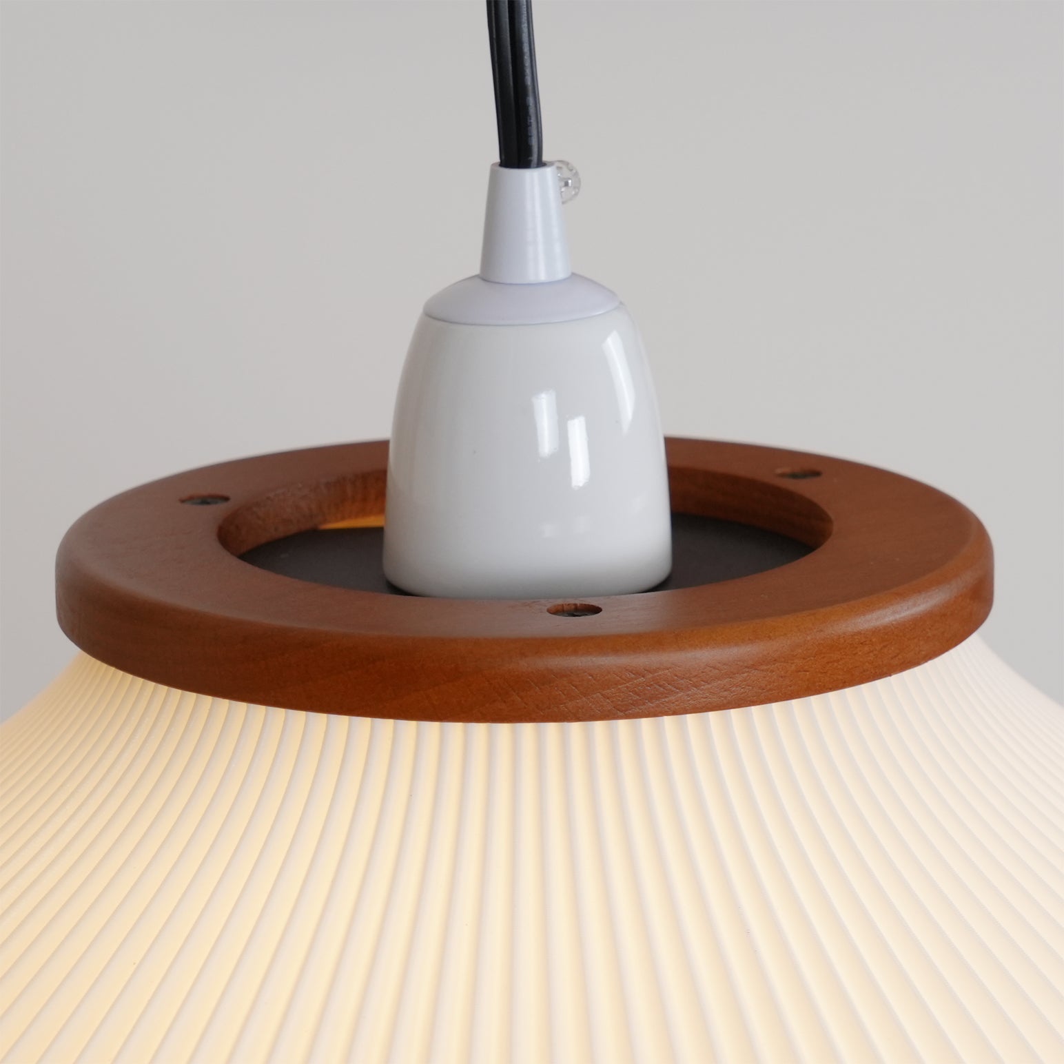 Matsusu Modern Wood and Brass Standing Floor Lamp with Ash Wood Finishes