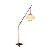 Matsusu Modern Wood and Brass Standing Floor Lamp with Ash Wood Finishes