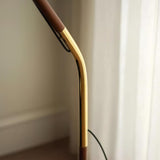 Matsusu Modern Wood and Brass Standing Floor Lamp with Ash Wood Finishes