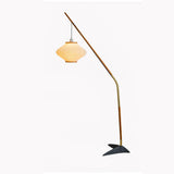 Matsusu Modern Wood and Brass Standing Floor Lamp with Ash Wood Finishes