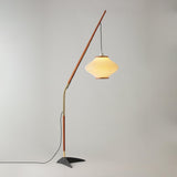 Matsusu Modern Wood and Brass Standing Floor Lamp with Ash Wood Finishes