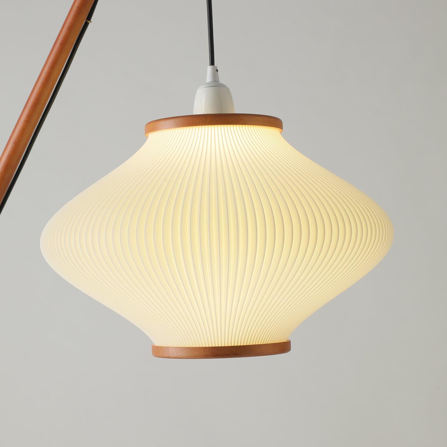 Matsusu Modern Wood and Brass Standing Floor Lamp with Ash Wood Finishes