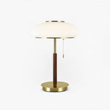 Modern Matsutake Mushroom Task Lamp Elegant Gold and White Glass Table Light for Bedside and Office