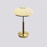 Modern Matsutake Mushroom Task Lamp Elegant Gold and White Glass Table Light for Bedside and Office