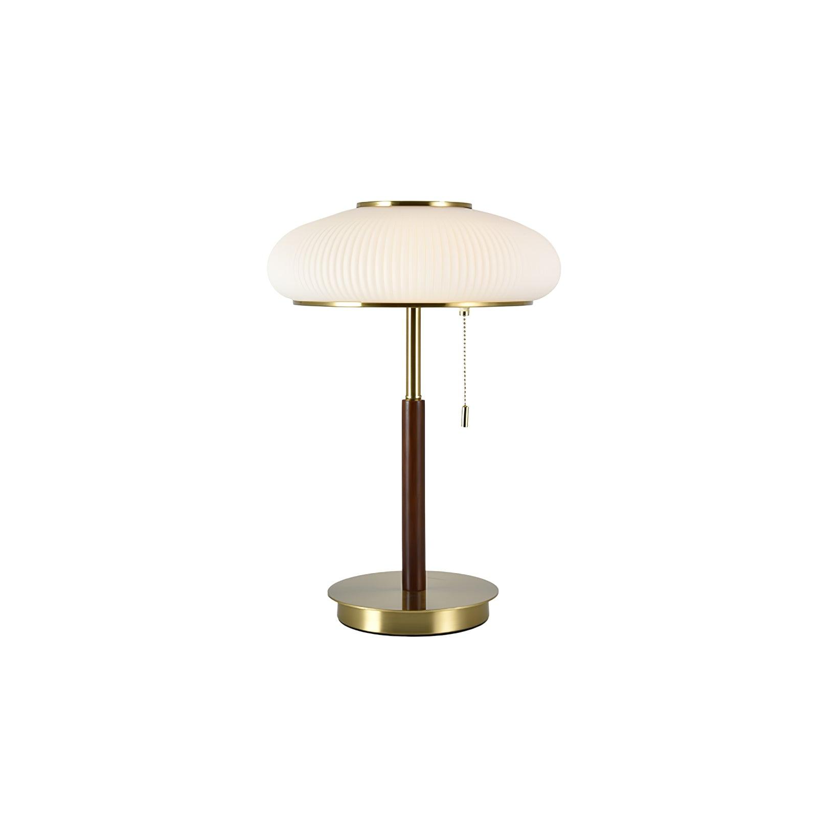 Modern Matsutake Mushroom Task Lamp Elegant Gold and White Glass Table Light for Bedside and Office