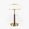 Modern Matsutake Mushroom Task Lamp Elegant Gold and White Glass Table Light for Bedside and Office