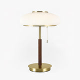 Modern Matsutake Mushroom Task Lamp Elegant Gold and White Glass Table Light for Bedside and Office