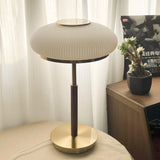 Modern Matsutake Mushroom Task Lamp Elegant Gold and White Glass Table Light for Bedside and Office