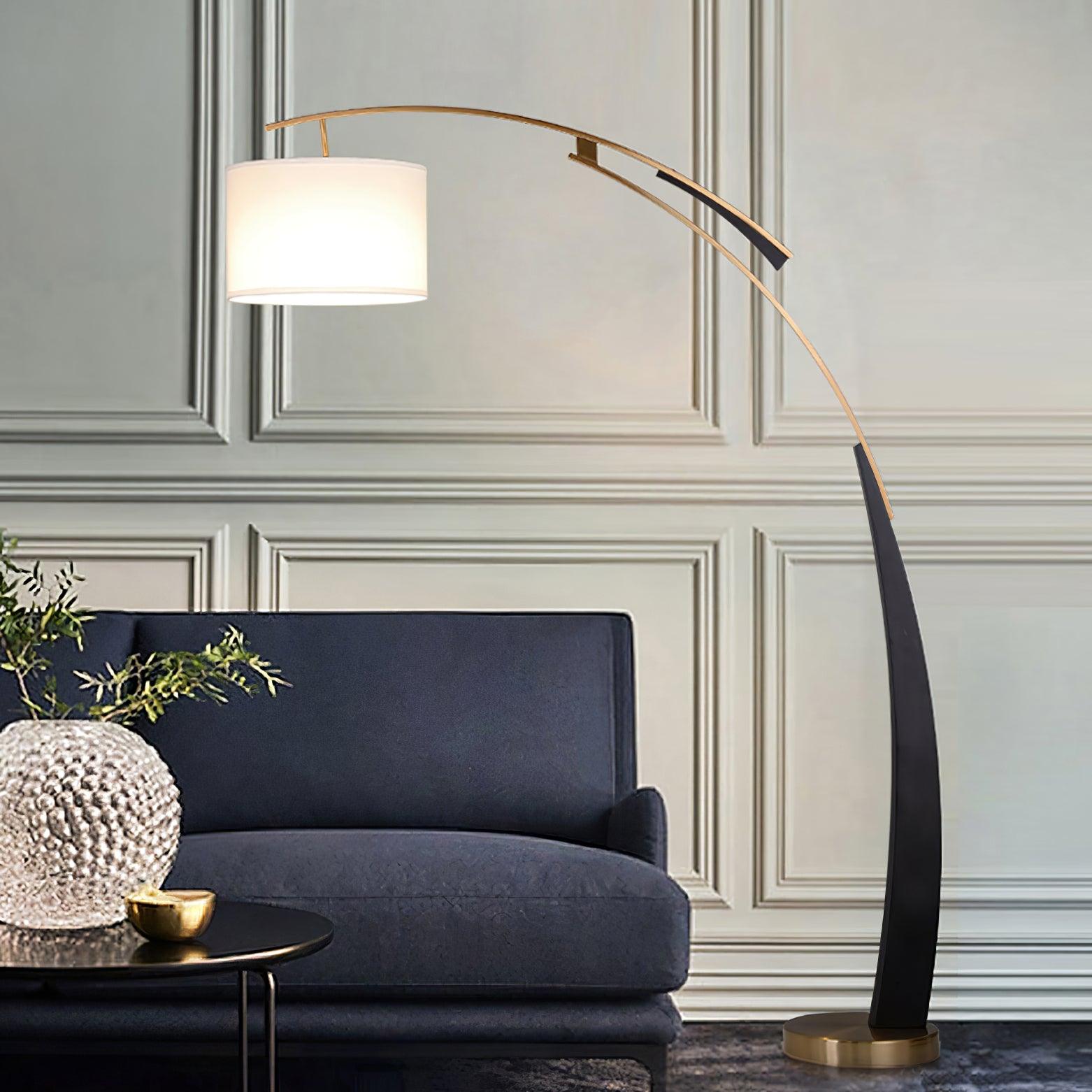Elegant Arc Floor Lamp Large Curved Standing Light for Sofa and Dining Areas