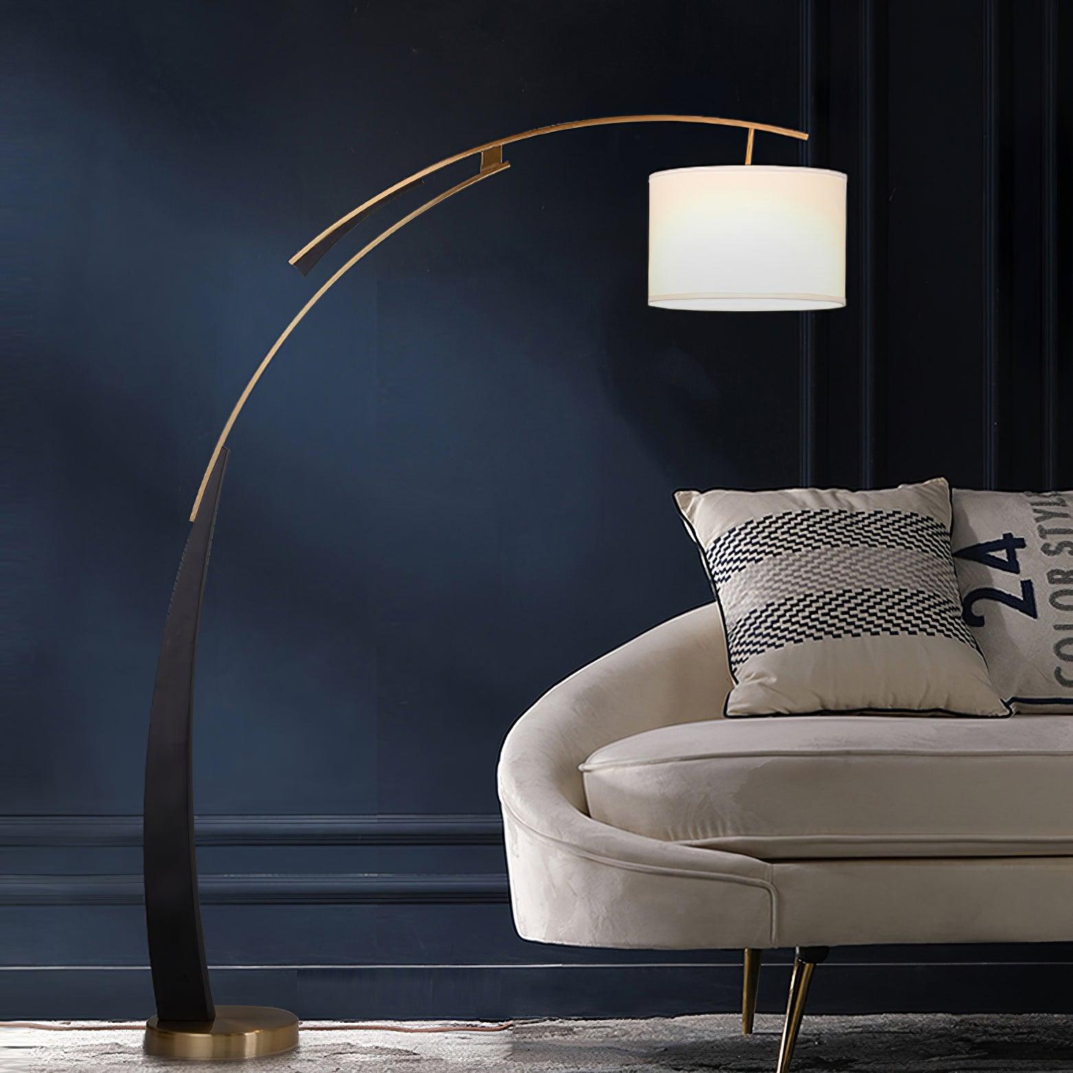 Elegant Arc Floor Lamp Large Curved Standing Light for Sofa and Dining Areas