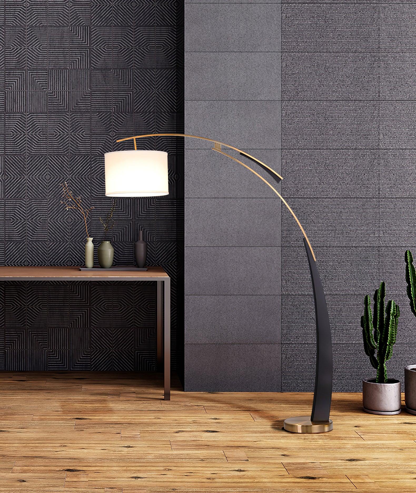 Elegant Arc Floor Lamp Large Curved Standing Light for Sofa and Dining Areas