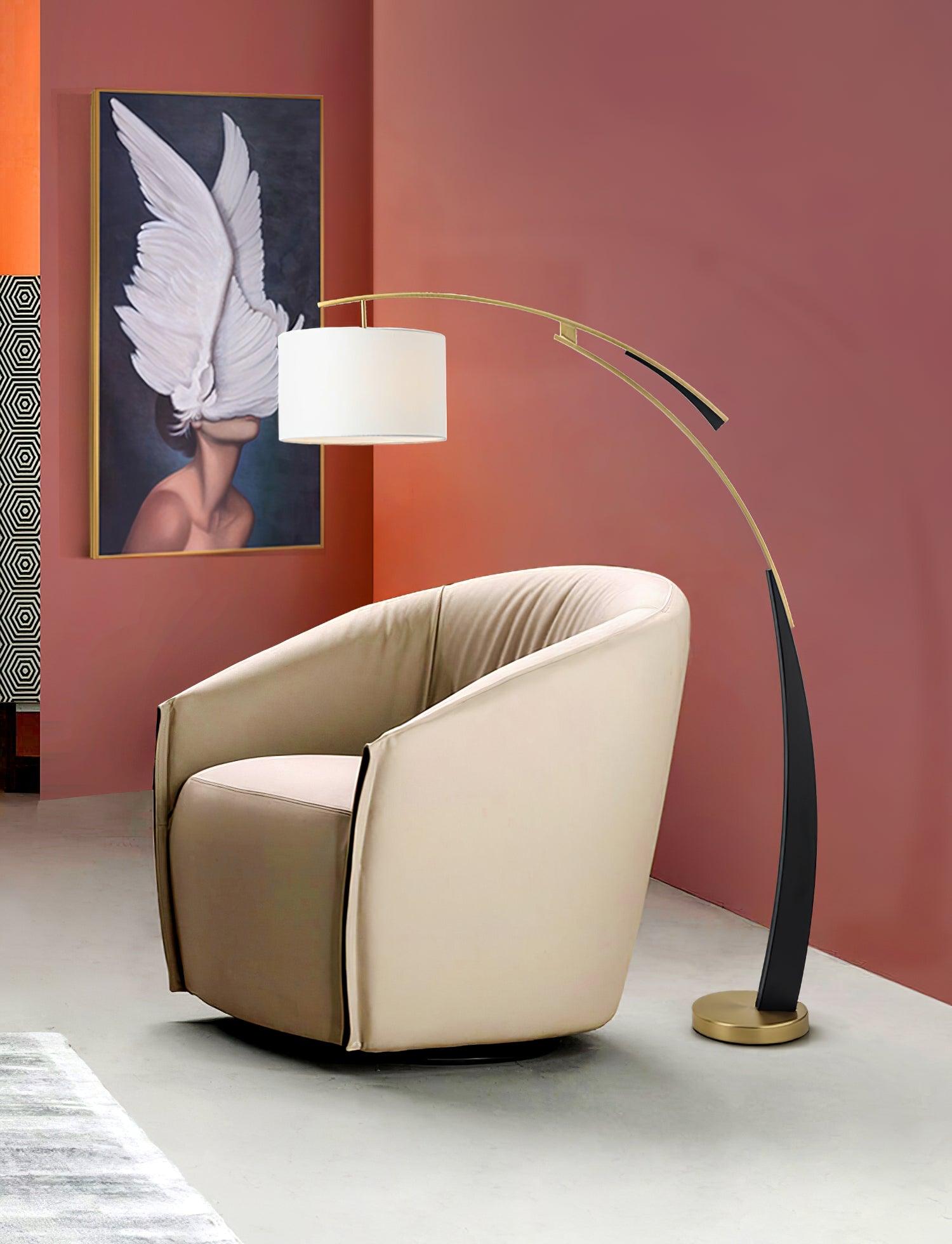Elegant Arc Floor Lamp Large Curved Standing Light for Sofa and Dining Areas