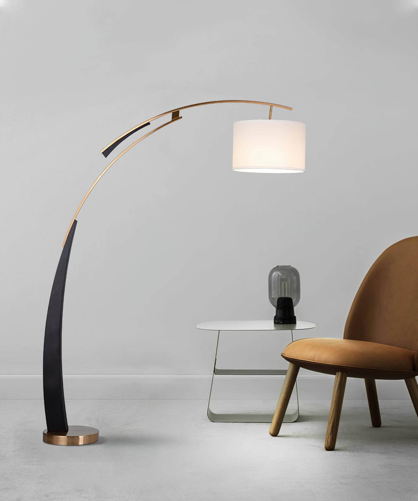 Elegant Arc Floor Lamp Large Curved Standing Light for Sofa and Dining Areas