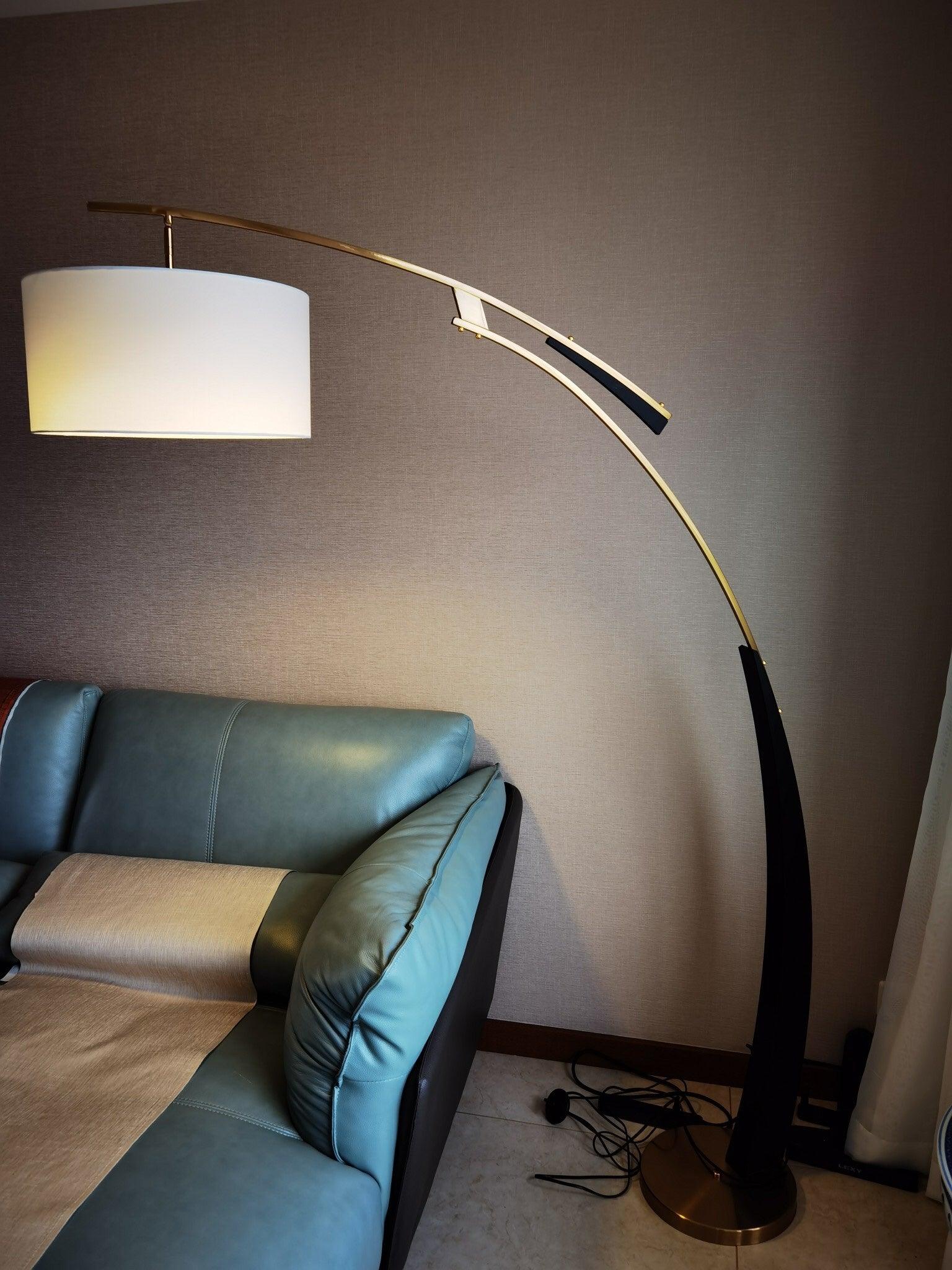 Elegant Arc Floor Lamp Large Curved Standing Light for Sofa and Dining Areas