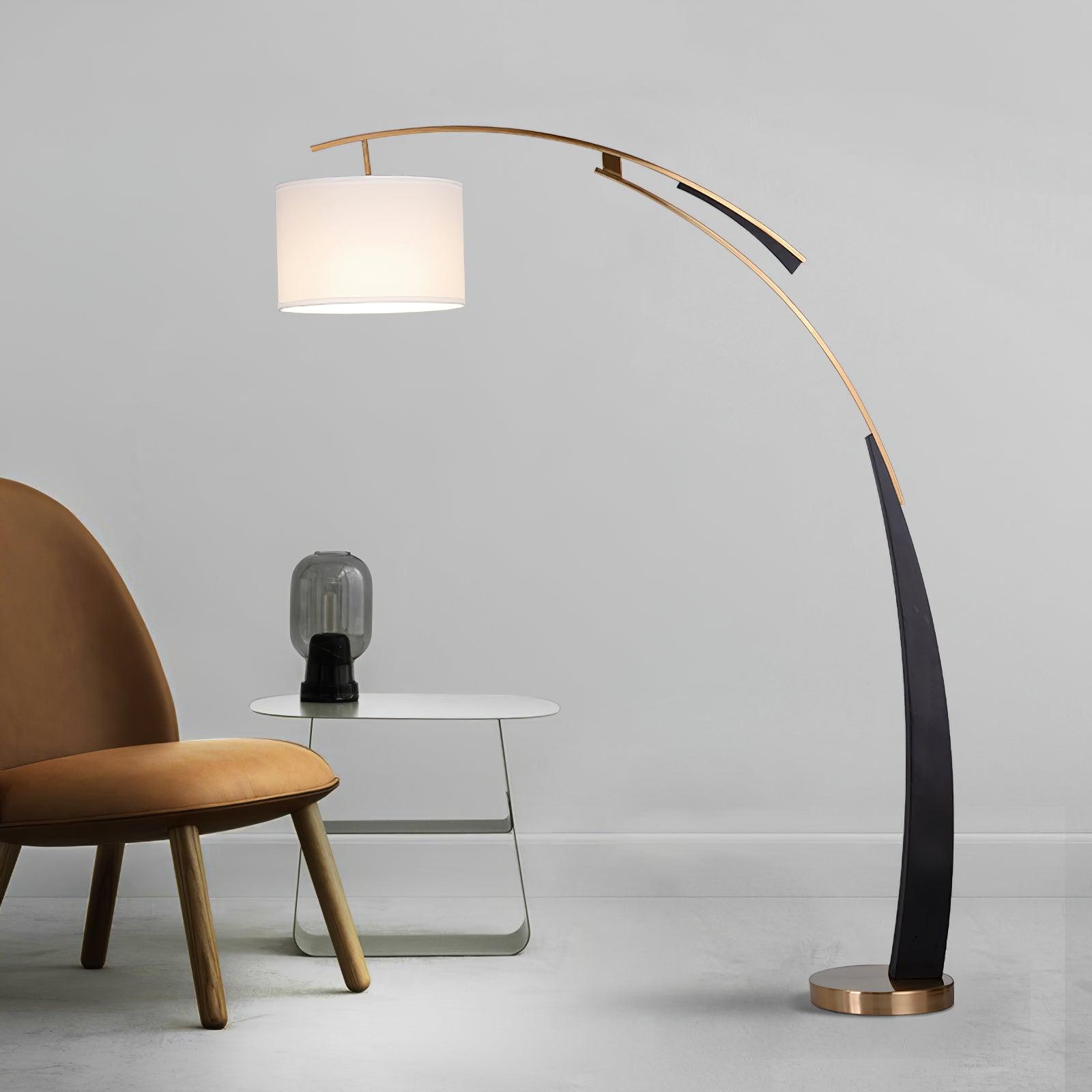 Elegant Arc Floor Lamp Large Curved Standing Light for Sofa and Dining Areas