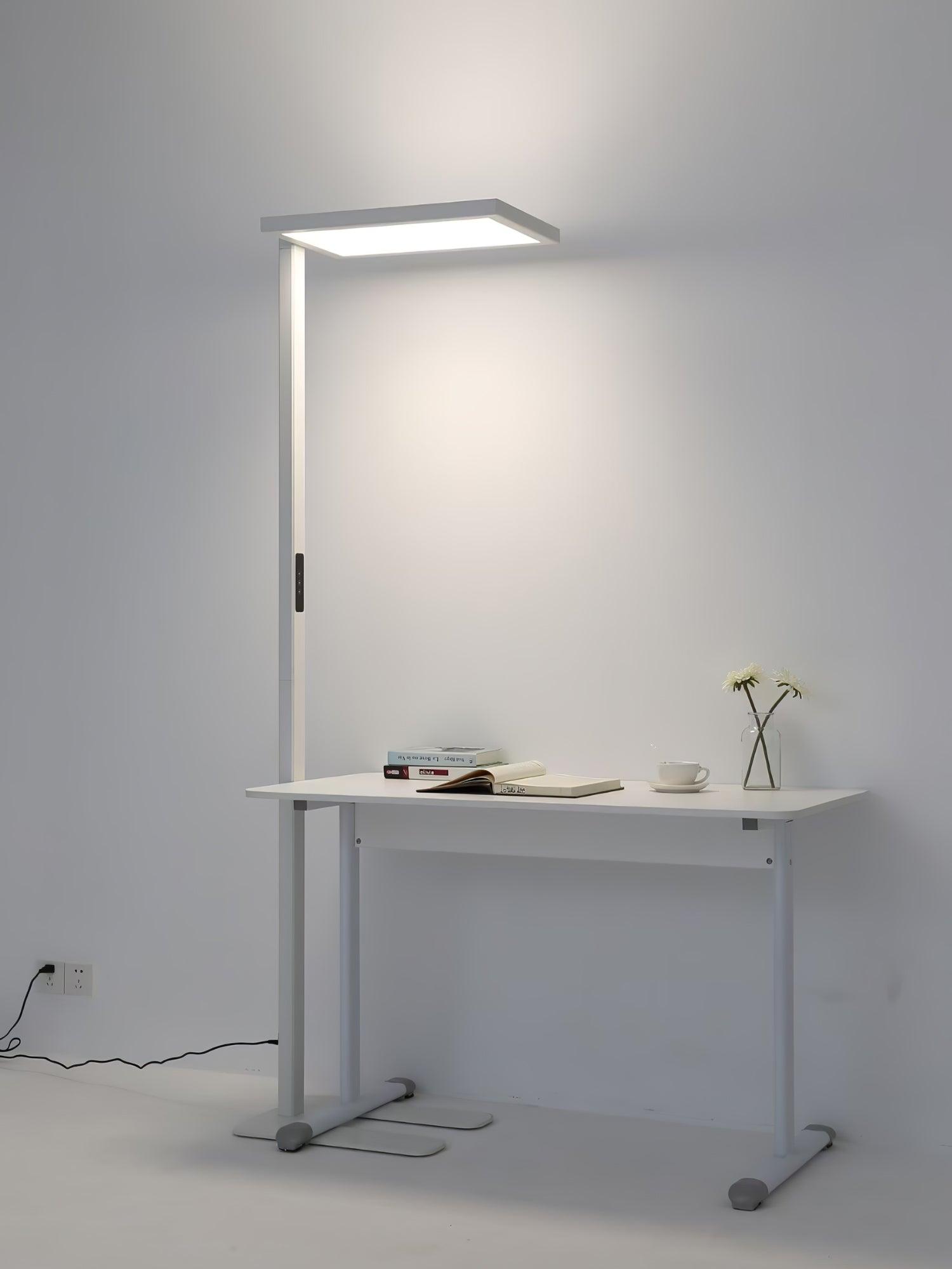 Matthis Modern LED Office Floor Lamp Aviation Grade Aluminum Standing Task Light White Finish