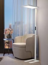 Matthis Modern LED Office Floor Lamp Aviation Grade Aluminum Standing Task Light White Finish