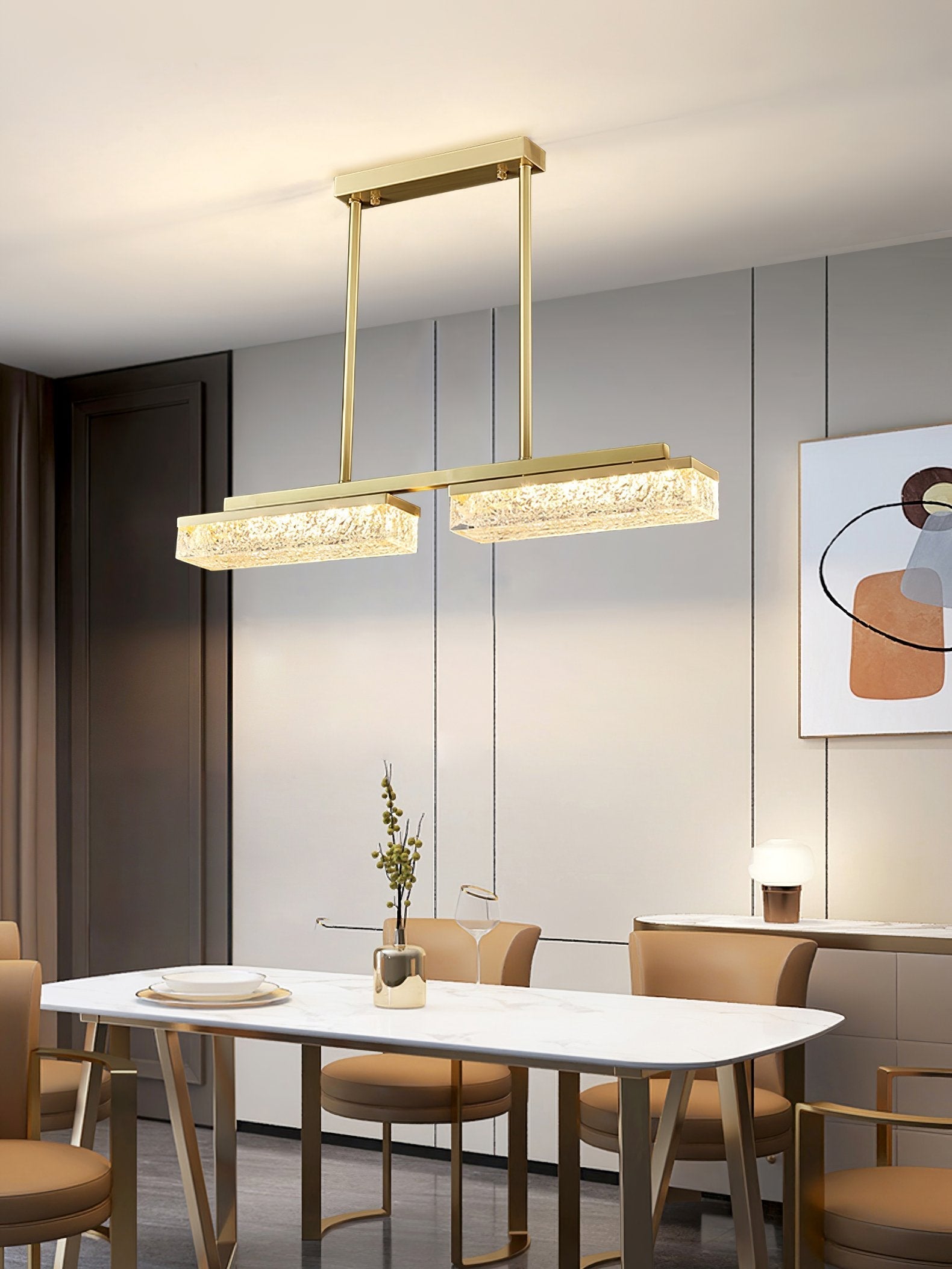 modern-gold-brass-pendant-light-with-resin-shades-and-three-color-led-light