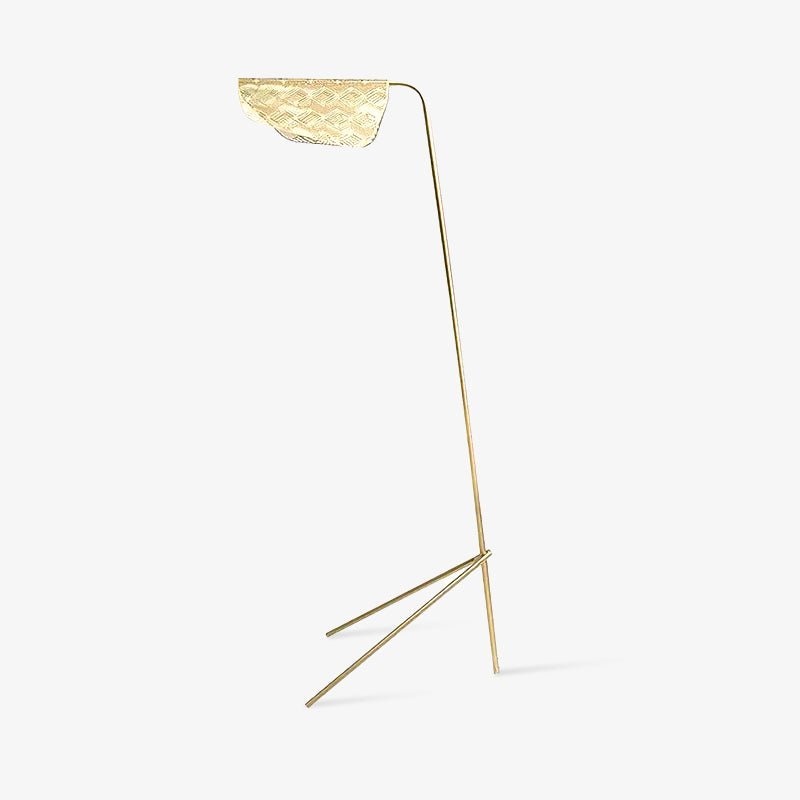 Modern Mediterranea Perforated Gold Metal LED Floor Lamp for Reading and Interior Lighting