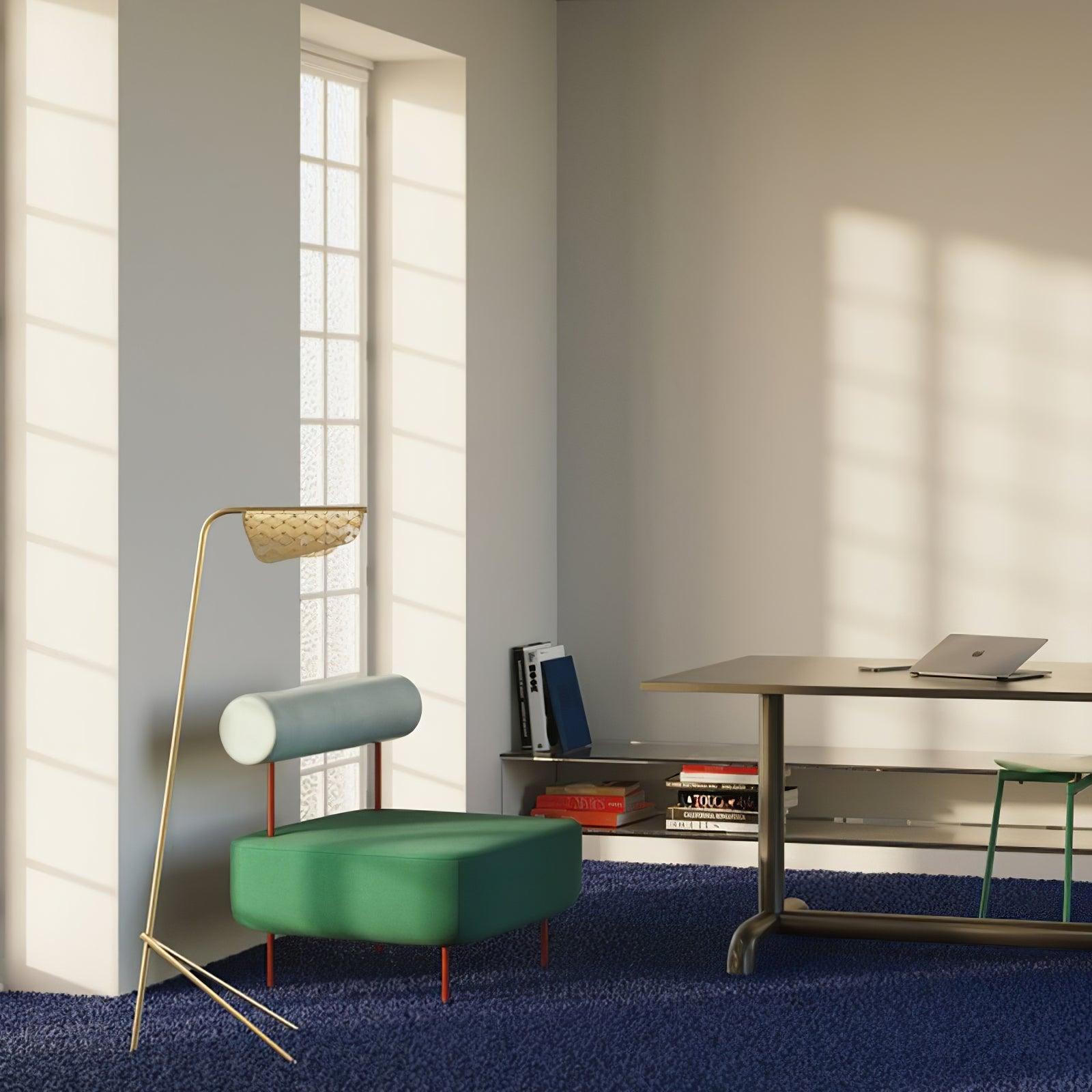 Modern Mediterranea Perforated Gold Metal LED Floor Lamp for Reading and Interior Lighting