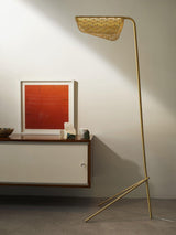 Modern Mediterranea Perforated Gold Metal LED Floor Lamp for Reading and Interior Lighting